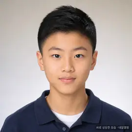 예시: 가상 인물의 6년 뒤 이미지 (초등학교 · 경찰관). AI로 만든 가상 인물입니다.